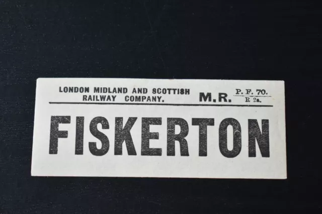 Railway Luggage Label - London Midland & Scottish Railway Company - FISKERTON