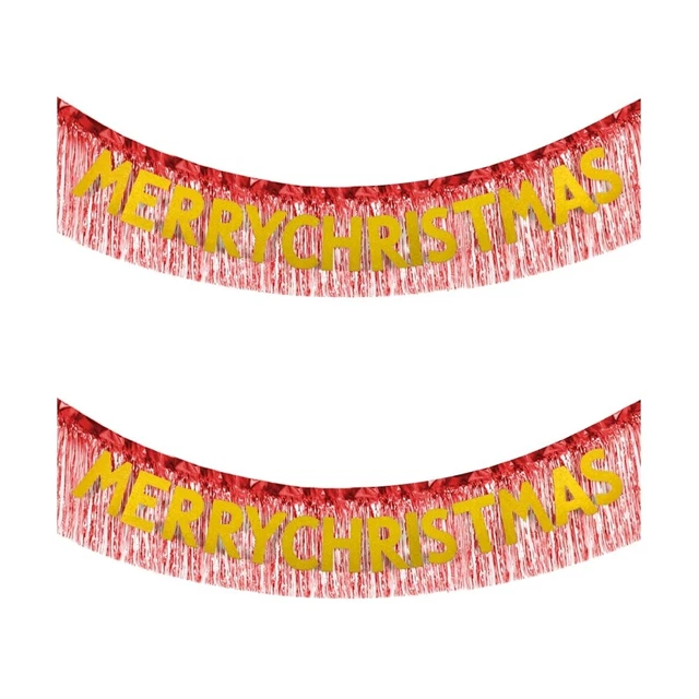 2 Sets Partei Hängende Flagge Hängendes Banner Weihnachtsflagge Kind Vorhang