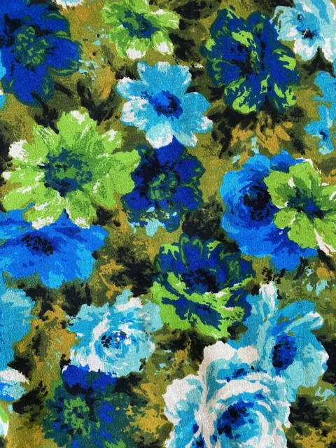 5th Ave Designs Floral Fabric Nubby Texture Barkcloth? Mid Century Upholstery