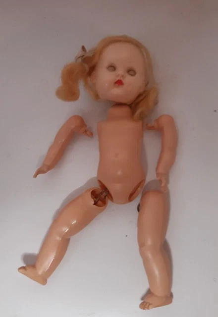 VINTAGE HARD PLASTIC Miss Rosebud Doll Made in England needs