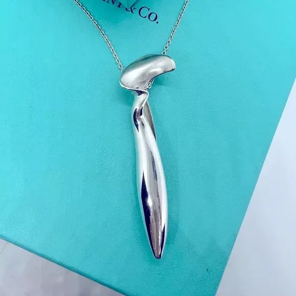 RARE Tiffany & Co. Frank Gehry Large Orchid Necklace Sterling Silver 925