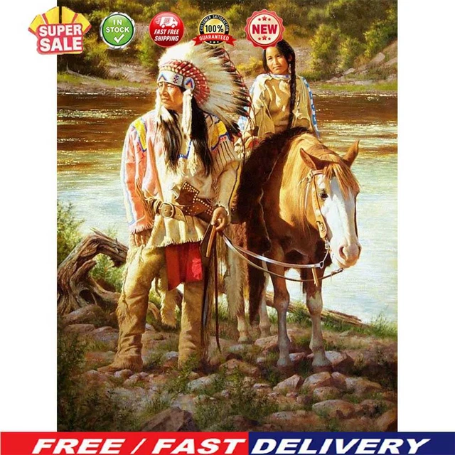 Kit de pintura al óleo de los indios por número hágalo usted mismo pintado a mano sobre lienzo arte de pared regalos de imagen