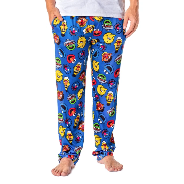 SESAME STREET MEN'S Allover Character Head Adult Lounge Pajama Pants £ ...