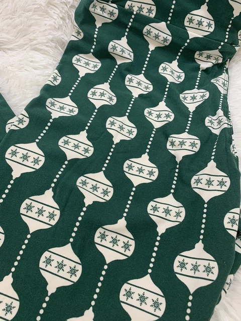 LULAROE GREEN WHITE Christmas Ornament Leggings TC Tall Curvy £28.38 -  PicClick UK