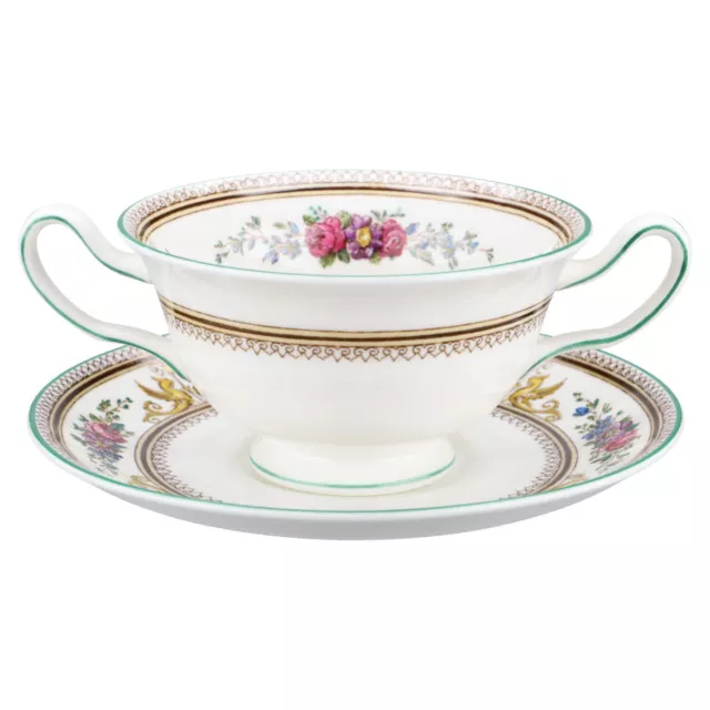 Suppentasse mit Untere Wedgwood Columbia W4411 - ohne Innendekor