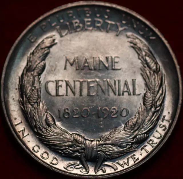 Uncirculated 1920 Maine Centennial Commemorative Silver Half Dollar
