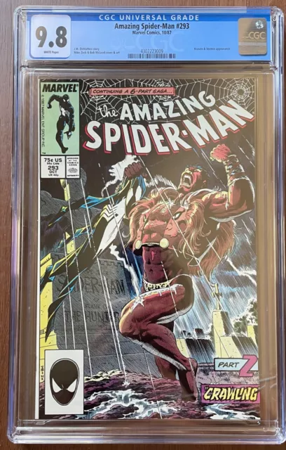 AMAZING SPIDER-MAN #293 CGC 9.8 Part 2 "KRAVEN'S LAST  HUNT" Iconic ZECK Covers!