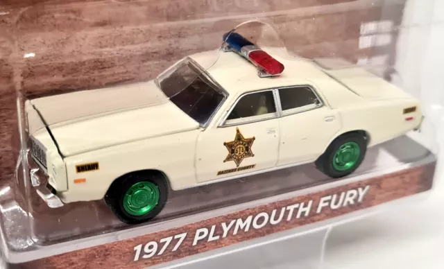 Greenlight 1/64 Plymouth Fury Hazzard Police 1977 CHASE Edition Model Car