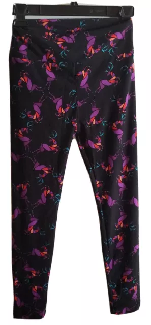 Lularoe Leggings Black With Teal Blue Purple Hot pink Animal Print