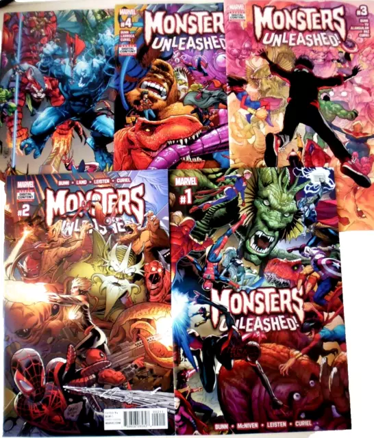 MONSTERS UNLEASHED - MARVEL 5 AUSGABEN MINI SERIE (SET). 2017.  Neuwertig mit HOHE GRADE