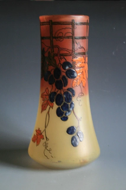 Jarrón Antiguo Art Deco Legras De Vidrio Esmaltado