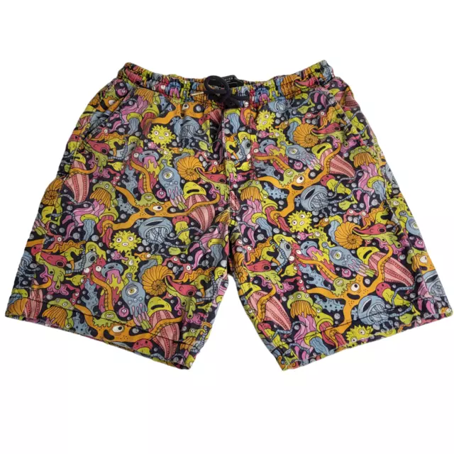 Forever 21 Men's Medium Shorts Psychedelic Retro Media Pockets Drawstring