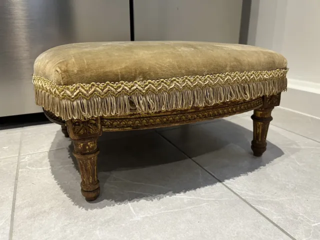 late 18th century / 19th century FRENCH LOUIS XVI Giltwood FOOT STOOL 2