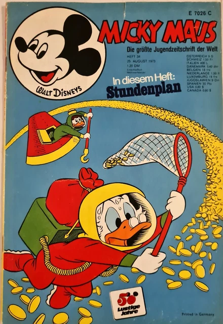 Micky Maus Comic Heft Nr.34 mit SB+ 1973 Z 2 (112)