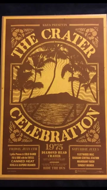 🔴Kkua 1975 Orig 🏝Diamond Head Crater Sunshine Festival Celebration Poster