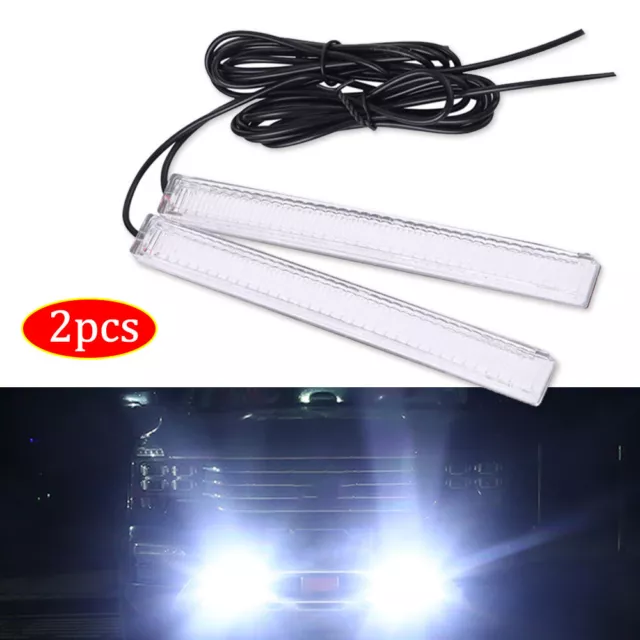 12V Led Strip Drl Daytime Running Lights Fog Cob Car Lamp Day Driving New