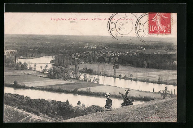 CPA Andé, Vue générale prise de la Colline de St-Pierre-du-Vauvray 1908