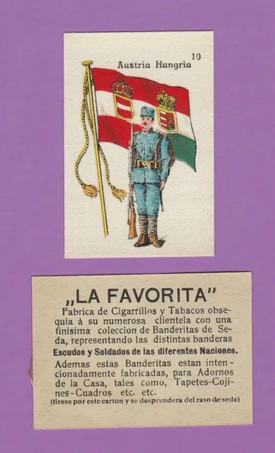 La Favorita (Canary Islands) - Scarce Silk Flags & Soldiers Card-Austria Hungary