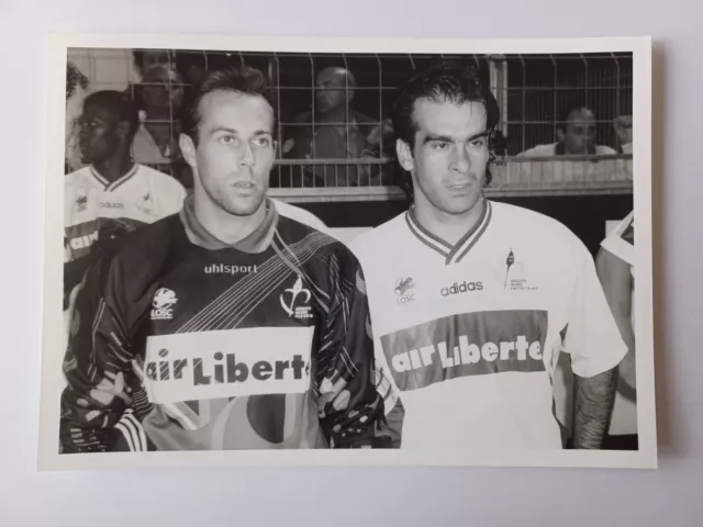 Photographie originale ancienne football Aubry et Levenard (Lille) année 1996