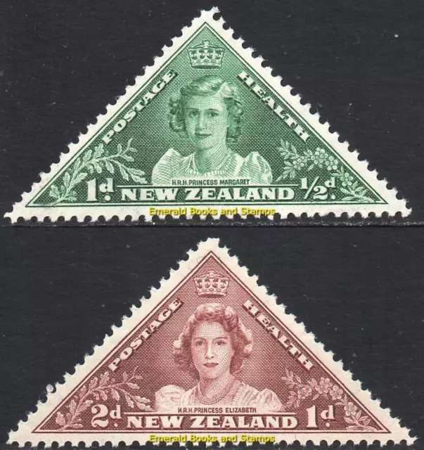 EBS New Zealand 1943 - Health - Princesses Elizabeth & Margaret - 636-637 MNH**