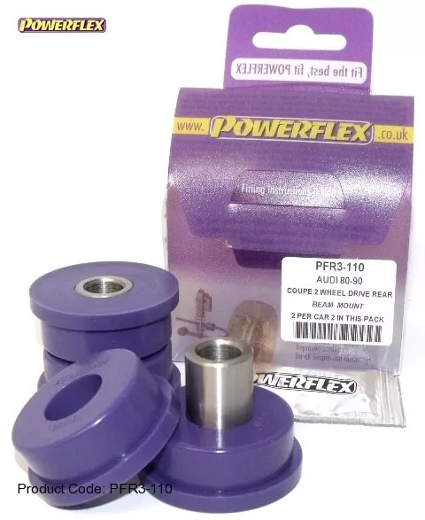 2 x Powerflex PFR3-110 PU Buchsen Hinterachse 41mm Audi 80 90 Cabrio Coupe Nr.6