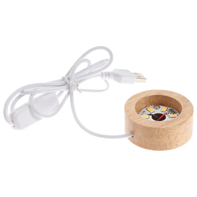 Base D'éclairage Lumineuse Boule De Verre Socle En Bois Neige Châssis