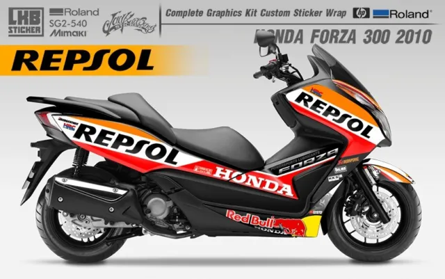 Graphics Decal Kit Wrap Compatible with Honda Forza 300 2013-2016 / Repsol