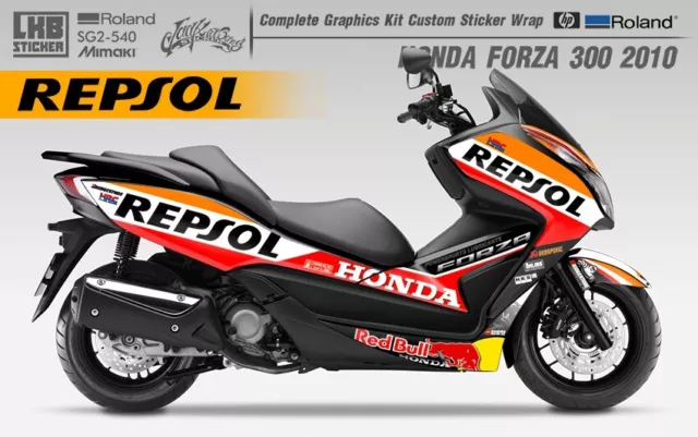 Graphics Decal Kit Wrap Compatible with Honda Forza 300 2013-2016 / Repsol