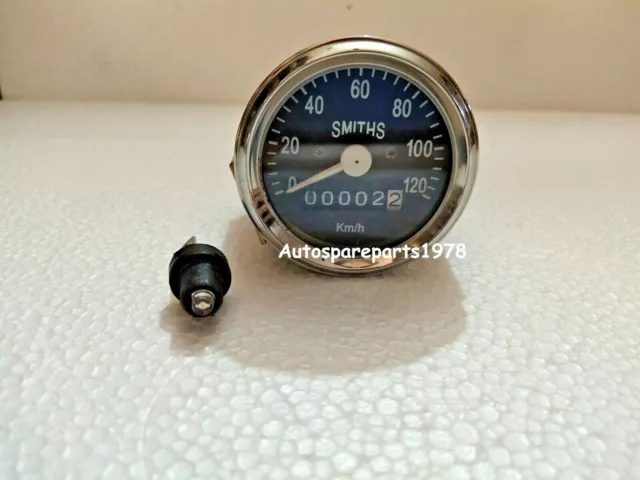 Smiths Replica 0-120 Kmh Speedo Black Face Bsa, Enfield, Norton, Triumph Bc