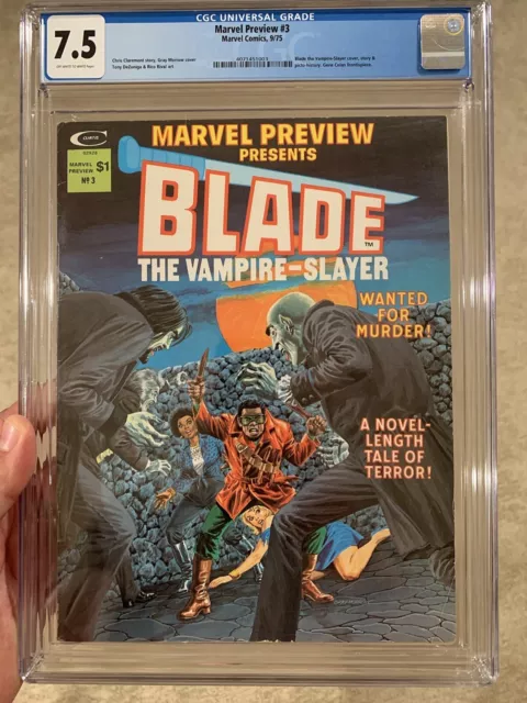 Marvel Preview #3/Bronze Age Marvel Magazine/1st Jamal Afari/CGC 7.5 OW-W