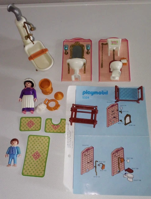 Lot De 2 Figurines Playmobil Femmes Victoriennes Avec Cols Roses - Série Nostalgie La Belle Époque