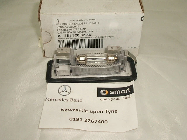 Smart Car LED Rear Number Plate Lights Pair - Fortwo Up To 07