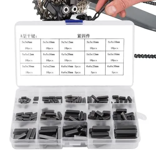 140Pcs Sizes Metric Woodruff Key Assortment Set Parallel Square Stock Key Q235