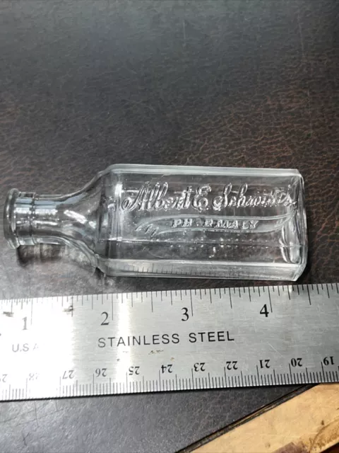 Vintage Early Glass Medicine Pharmacy Btl Albert & Schmidts