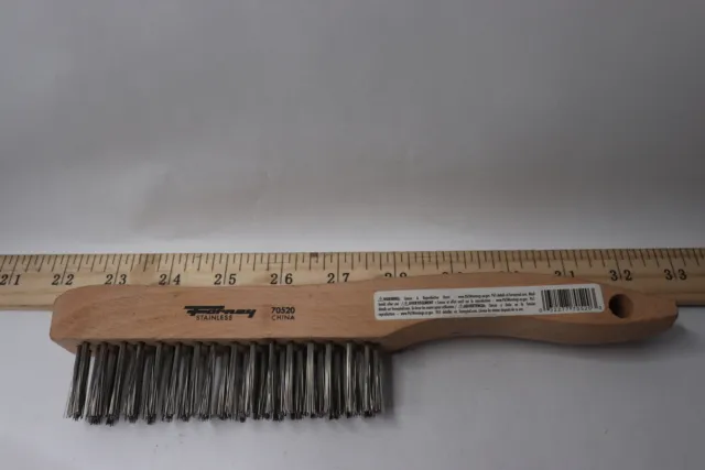 Forney Wire Scratch Brush Stainless Steel With Wood Shoe Handle 70520