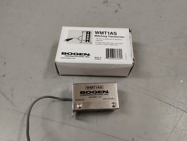 Bogen Wmt1As Matching Transformer W/ Speaker Level Signal Adapter