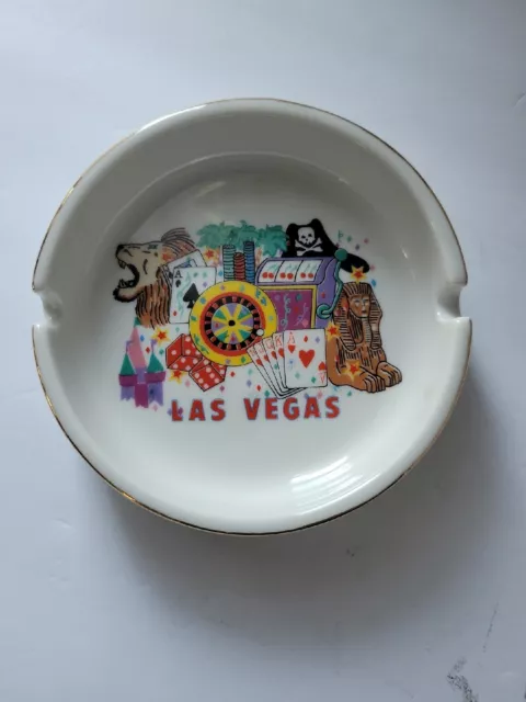 Vintage “BOB'S BUTTS“ Las Vegas Ceramic Souvenir Ash Tray Cigarettes Slots RARE