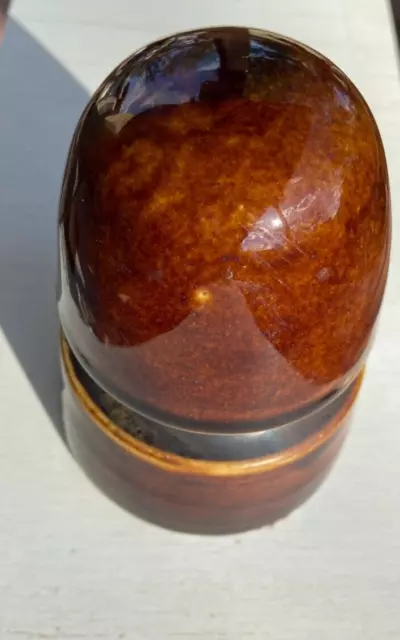 Antique Brown Insulator Porcelain Ceramic Electrical Powerline Telephone Pole
