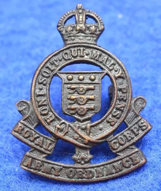 WW2 ERA ~ RAOC ~ Royal Army Ordnance Corps ~ OSD  Bronze Collar Badge