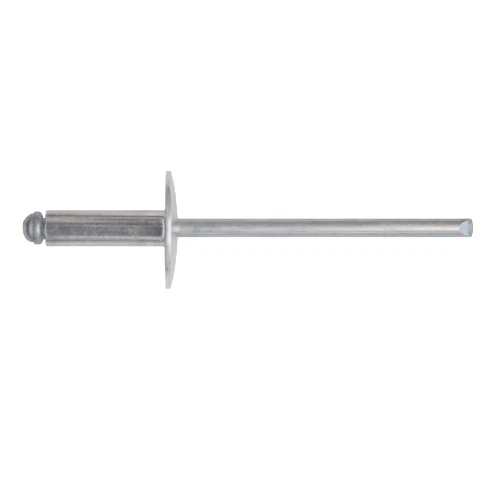 Confezione 100 rivetti alluminio Ø 4x13 mm chiodo in acciaio zincato testa larga