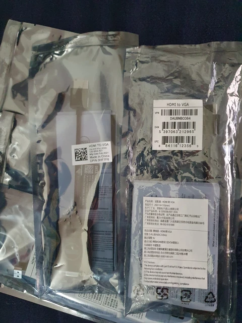 Lot de 5x Câbles Adapter HQ DELL Original HDMI vers VGA Neuf Scellé P/N: 0HVG6H