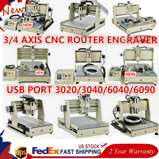 USB 3/4Axis CNC 3040/6040/6090 Desktop Router Engraver Cutting Engraving Machine