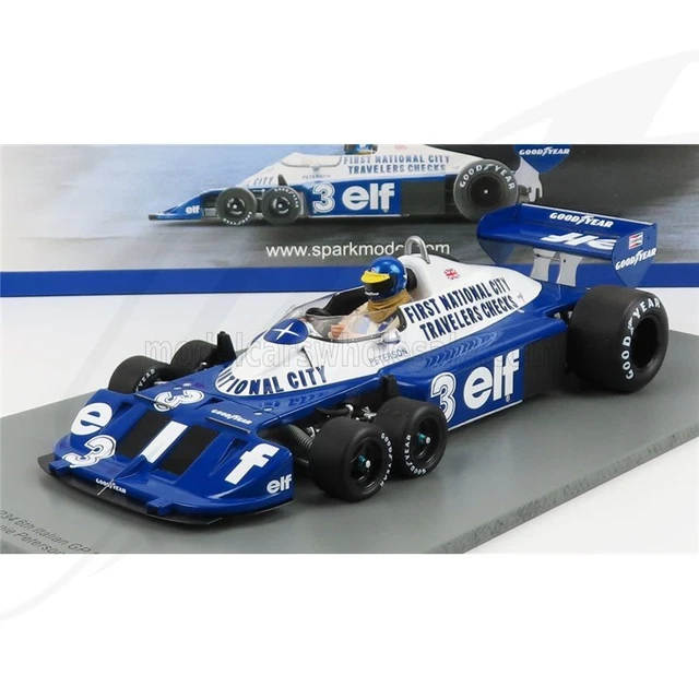 SPARK-MODEL TYRRELL F1 P34 ELF N 3 6th ITALIAN GP MONZA 1977 R.PETERSON BL