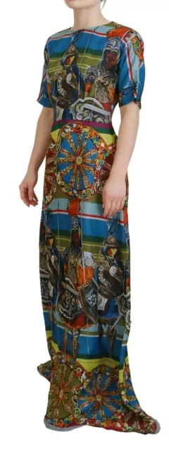 Dolce & Gabbana Carretto Sicily Silk Maxi Long Gown Dress IT40 US4 S 2