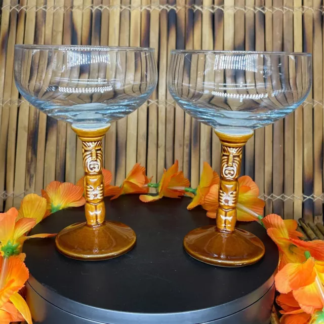 Set Mit 2 Trader Vic's Tiki Vorbau Coupe Glas Gläser Cocktails