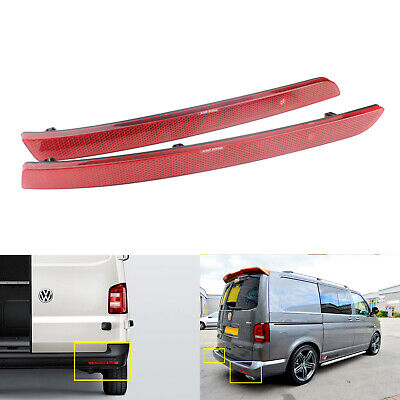 ANG RONG Noire LED pare-chocs arrière réflecteur Pour 03-11 VW Multivan Transporter V T5 