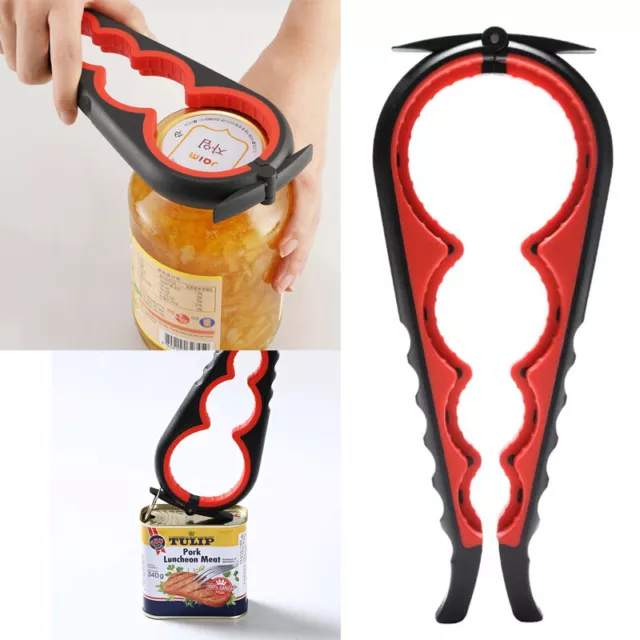 4 in 1 Handy Jar Bottle Can Opener Assort Twist Tool Easy Grip for Arthritis