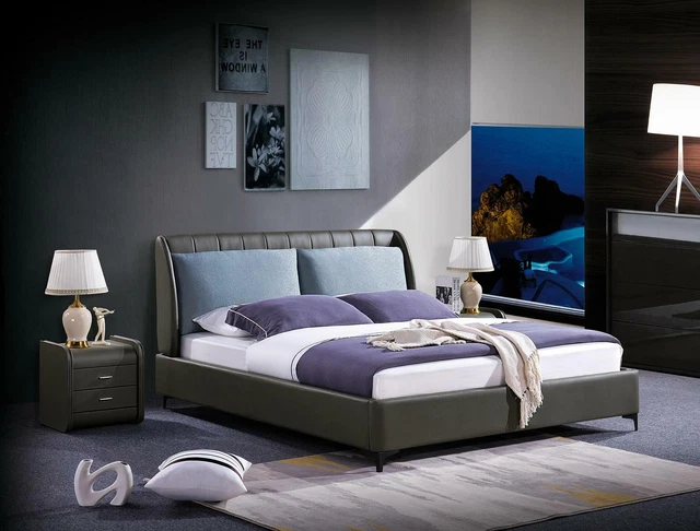Luxe Chambre à Coucher Meuble 3tlg. Set Complet Lit 2x Nachttische Moderne
