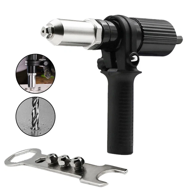 Riveter adapter Pop Gun Attachment Drill Riveting Nuts Heads Cordless tool kit ω