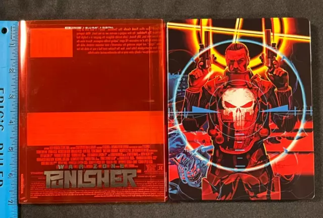 2022 Marvel MCU War Zone Punisher 4k Ultra HD + Blu-Ray Steelbook Movie MINT AA